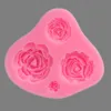 Moldes de silicona de estado líquido Color sólido Turn Sugar Cake Chocolate Rose Mold DIY Cocina Herramientas prácticas Venta caliente 2 2yr J2