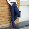 Крыжки к клетку Мужчины Хлопок Slim Fit Check Проверить Брюки Упругость Усилитель Стремясь Классические Платье Брюки Костюм Бизнес Повседневная Длинные Мужские штаны 201109