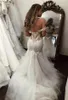 Vestidos De novia De sirena De encaje únicos, novedad, sexys, escote en V profundo, hombros descubiertos, vestidos De novia sin espalda, bata De novia 2021