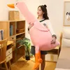 Nowy Giant Cartoon Goose Plush Toy Big Cute Soft Animal Duck Doll Sleeping Pillow For Girl Baby Prezent 160 cm 200cm Dy50924