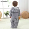 Baby onesie kigurumis pojke flicka spädbarn romper totoro kostym grå pyjama med dragkedja vinterkläder småbarn söt outfit katt fancy 24461514