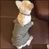 Hondenkleding levert huisdier home tuin ouder-kind katoenen strepen Franse bldog hoodie kleding kleine kleding chihuahua kostuum pug yorkshir