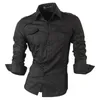 Jeansian Men's Dress Shirts Casual Stylish Designer Manica Lunga Pulsante Dim Slim Fit 8397 Allegato 20112020