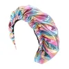 Beanie/Skull Caps Women Holographic Metallic Night Sleep Cap Reversible Double Layer Bonnet Hat 2XPD1