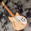 Model 370 Electric Guitar Natural Wood 12 String Ric Guitar 24 Frets Semi Hollow Body 3 Toaster Rick Pickups