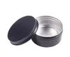 50g Metal Aluminum Round Tin Cans Box Black Empty Cosmetic Cream Jar Pot Case Screw Thread Lid Lip Balm Container