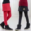 2020 nuovo inverno ragazza legging gonna pantalone bambina inverno caldo più velluto ispessimento leggings bambini ragazze bootcut per ragazza LJ201019