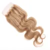 Nami Brown and Blonde Highlight Color Ombre Human Hair Bunds med stängning Frontal Piano Color 8 613 Straight Body Wave Hair Exte3735040