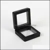 Fashion PE Case Afficher les albums carrés 3D Solder de cadre flottant noir Boîte à ongles blanc Boîte de bijoux Boîtier Boîtier pour cadeau F2678 Drop Del
