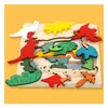 Bricolage créatif multicouche enfants assemblage Puzzle éducation outils d'apprentissage en bois 3d Puzzles jouets bébé enfants dessin animé