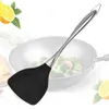 New Non-stick Tool Heat Resistant Grip Chef Kitchen Cooking Silicone Easy Clean Shovel Slotted Spatula Stainless Steel Handle T200415