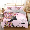 Homesky Pink Fairy Sepding Sets 3d красочная цветочная печать одеяла для девочек, постельные принадлежности для утечек
