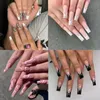 Fałszywe paznokcie 24pc/pudełka narzędzie do manicure Odłączona pełna okładka francuska balerina fałszywa trumna paznokcie