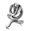 Retro Punk Snake Ring for Men Women Exaggerated Antique Siver Color Opening Adjustable Rings