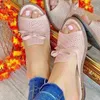Dames slippers vlinder knoop casual flats peep teen vaste kleur mode niet-slip damesglaasjes plus maat vrouwelijk schoenen 2022 y220307