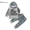 Clothing Sets Infant Baby Clothes Outfits 2021 Autumn Boys Girls Hooded Long Sleeve Letters Printing Top + Plaid Print Pants 2pcs1