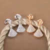 2021 Hot Koop Luxe Kwaliteit Drop Earring Fan Vorm met Diamond Voor Vrouwen Bruiloft Sieraden Gift Gratis Verzending PS3662