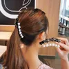 Pearl Banana Clip Vertical Clip Girls Hairpin Simple Style Temperament French Korean Word Headdress Ins Ponytail Clips Hair Claws