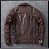 Marken-Motorradfahrermantel, Plus-Size-Rindslederjacke, coole Kleidung aus echtem Leder, hochwertige Lederjacken 201128