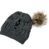 32 Stijl Criss Cross Skull Cap Dames Meisje Winter Gebreide Hoeden Outdoor Paardenstaart Muts Afneembare Pompom