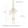 Crystal Doll Pendant Halsband för Kvinnor Bomull Klänning Metall Rhinestone Bälte Långkedja Halsband Pearl Handväska Smycken Halsband