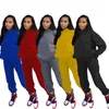 Güz Kış Kadın Tutma Hoodies Pantolon 2 Parça Setleri Spor Takım Elbise Uzun Kollu Rahat Giyim 2XL Kazak Capris Eşofmanlar 4315