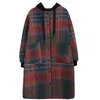 Johnature Women Vintage Winter Parkas Plaid Button Coats Kapiety ciepłe kobiety ubrania w stylu koreańsko parkas płaszcze 201201