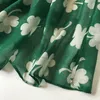 Leaf Clover Shamrock Print Dam Infinity Scarf St Patrick Day fabriksförsäljning Ring Scarfs två färger