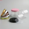 24 x 180g Tomma Clear Cosmetic Cream Containers Jars 180cc 180ml för kosmetika Förpackning Plastflaskor med metall Lidshigh Quality