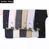 6 Couleurs Pantalons décontractés hommes Spring New Business Fashion Casual Elastic Struc-Straigh Brand masculin Gris White Khaki Navy 201125