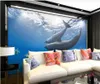 Anpassade foto tapeter väggmålningar för väggar 3d mode under vattnet värld delfin väggmålning 3d havs TV bakgrund väggpapper hem dekoration