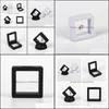 nail salon tools Fashion Pe Cases Displays Square 3D Albums Floating Frame Holder Black White Nail Coin Box Jewelry Display Show Case For Gift F2678 Drop Del