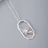 VLA 925 Silber Chinesischen Stil Magnolia Halskette frauen Rosa Perle Blume Schmuck Elegante RETRO Kunst Design Q0531