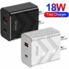 18w Quick QC3.0 Tipo C PD Carregador UE UN UK AC Home Viagem Viagem Carregadores Adaptador Para iphone Samsung Huawei Android Phone PC