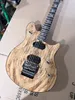 Disponibile ora Chitarra elettrica naturale con impiallacciatura con motivo a mappa, tastiera in palissandro, doppio ponte rock, spedizione immediata