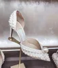 Perfect Designer Women's Sacora Sandals Shoes Elegant White Pearls Strap Lady High Heels Party Wedding Bride Pumps Gladiator Sandalias EU36-42