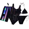 Hoogwaardige damesontwerper Swimwear sexy bikini's 2024 Nieuwe mode letters bedrukte badmode halter split set dames