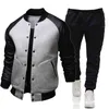 Survêtement pour hommes Sportswear Ensembles Casual Baseball Vestes Pantalon Deux Pièces Ensemble Sport En Plein Air Costume Classique Homme Mode Vêtements 220207