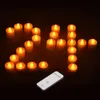 Rantion 24pcsset Led Candle Tea Lights with Remote Battery Candle Lamp for Wedding Birthday Party Christmas Holiday DIY Decor T200601