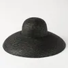 Nouveau Européen et Américain Rétro Élégant Dôme Pot De Paille Chapeau De Paille Dames Crème Solaire Parasol Concave Forme Plage Chapeau De Paille Y200602