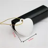 DHL tomt sublimering keramiska hängsmycken kreativa julprydnader DIY Värmeöverföringstryck Keramisk prydnadshjärta runt hängen
