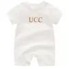 Nowe towary punktowe moda list pajacyki etykieta Baby Boy ubrania biały różowy zielony wysokiej jakości marka z długim rękawem noworodek śpioszki dziewczęce 0-24 miesiące 100% bawełniane kombinezony
