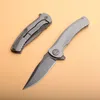 1Pcs KS 3490 Assisted Open Flipper Folding Knife 8Cr13 Grey Titanium Coated Blade T6061 Handle EDC Knives