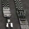 whole stainless steel watch band for fit brestrap 20mm 22mm 24mm avenger navitimer superocean watchband253C