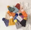 Bebê quente cores sólidas chapéus coelho cabelo pompom bola tampas crianças crianças protetor orelha protetor imitação de malha chapéu meninos meninas lã gorros