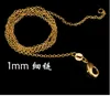 Mode 1MM 18K plaqué or 925 en argent Sterling O chaîne collier bijoux à bricoler soi-même chaîne en or Rose 1824 pouces GD9795179478