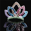 Coroa das meninas Tiara Comb Rhinestone Crown Hair pente Wear Wear Filhas Faculdade de festa Acess￳rios de moda