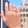 Bague de mariage pour femme en argent Bijoux de mode vintage Bagues de fiançailles en diamant CZ Cadeau avec boîte