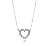 100% 925 Kadınlar için Gümüş Kolyeler Pan Model Cazibesi Kolye Kolye Kadın Kalp Sevgililer Günü Kalp Şekleli Kolye Müte