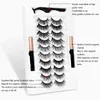 Fake Eyelashes 3d Faux Mink Magnetic Eyelashes and Eyeliner Set Natural Long in Bulk Custom Makeup Liquid Reusable Wholesale 220226